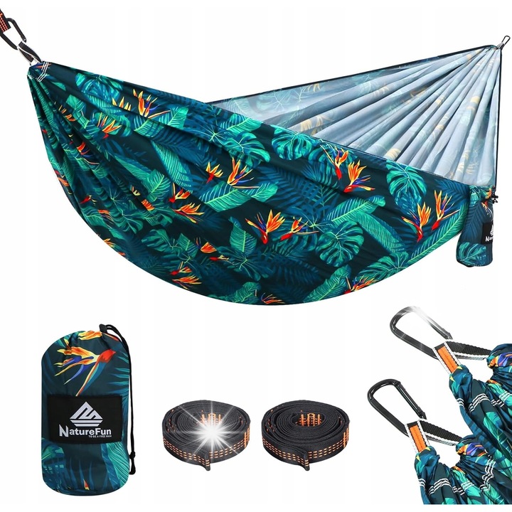 Къмпинг хамак, Naturefun, 275x140см, 300кг, материал найлон 210T, многоцветен