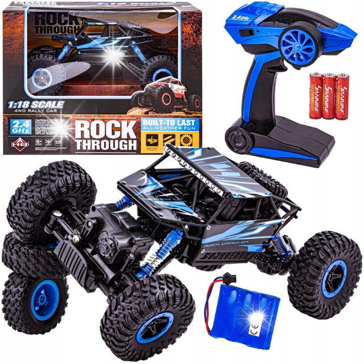 Set Masina RC Off-Road 4x4 Artelo, 1:18, Albastru, 26.5x17x12.5cm