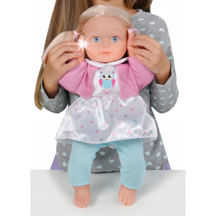 Lala interactiv Artyk Natalia, 41cm, beszél és énekel románul, 10 érintésérzékelővel, fehér-rózsaszín