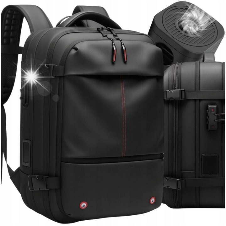 Rucsac de Compresie, 49x32x15cm, Capacitate 30-60L, Negru