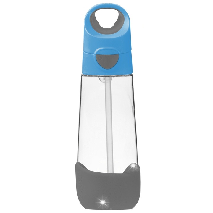 Sticla apa Tritan cu pai 600ml, b.box, albastru