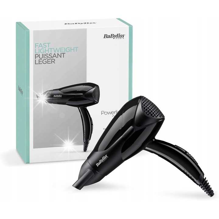 BaByliss Compact 2000 hajszárító, 2000W, 2 sebességfokozat, mérete 14x90mm