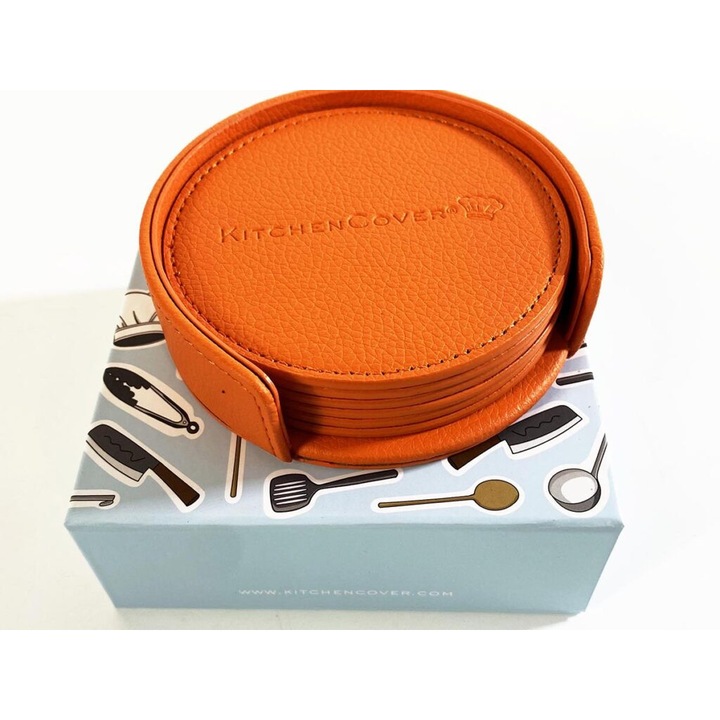 Set 6 suporturi pentru pahar, Portocaliu