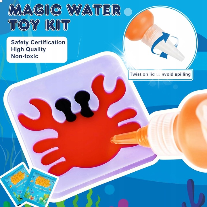 Set de joaca Water Elf Kit, 20 forme, 14 culori, 46 accesorii, pentru copii peste 3 ani