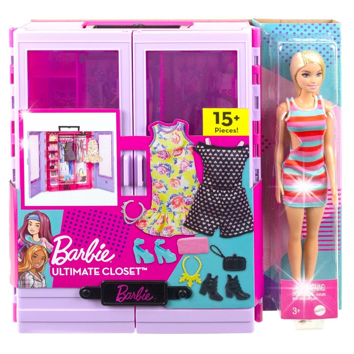 Set papusa Barbie cu accesorii, Mattel, 31cm, multicolor