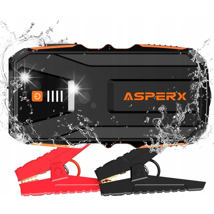 Starter 12V Asperx AX3000, 3000A, Powerbank 37Wh, LED, Negru
