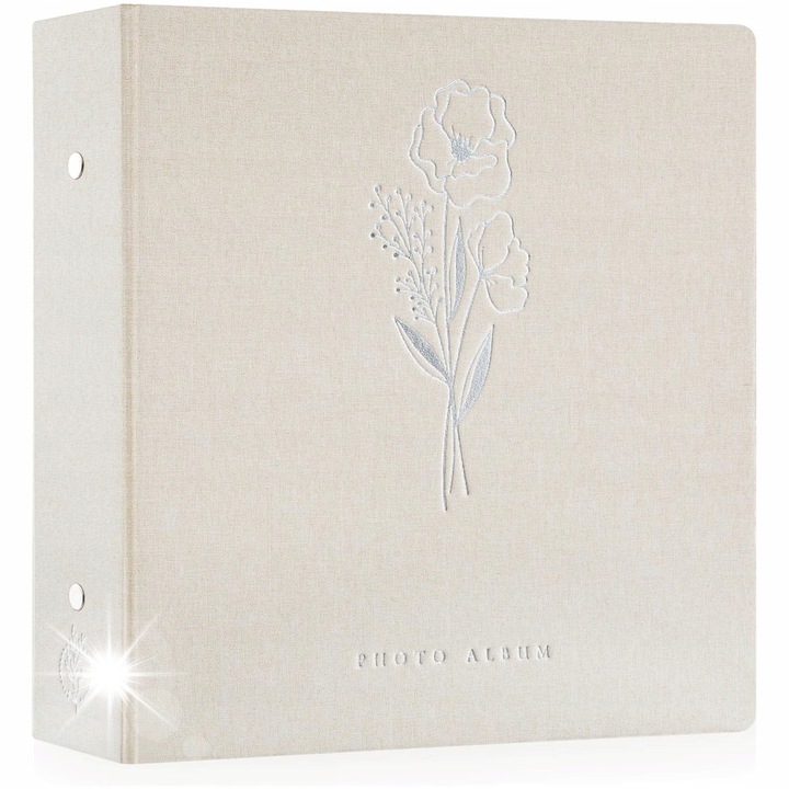 Album fotografic XL, 1000 fotografii, len natural, bej, 32x37,5x8cm