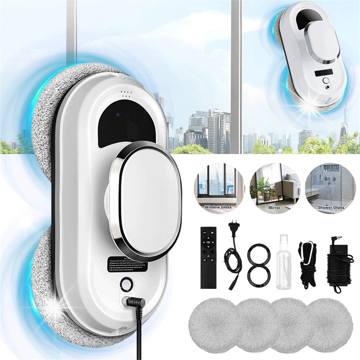 Aspirator robot pentru geamuri, Bedee, 5600PA, alb