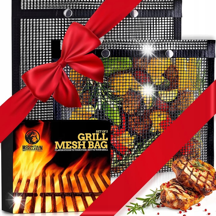 Manusi pentru gratar din plasa, 30x23cm, set, rezistente la caldura, usor de curatat