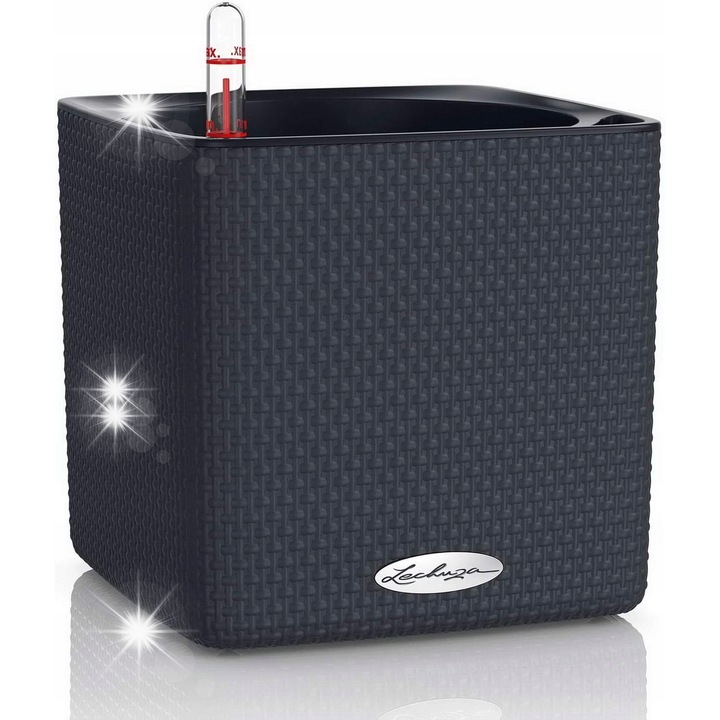 Ghiveci decorativ, gri, 30x30cm, design modern, pentru interior si spatii verzi