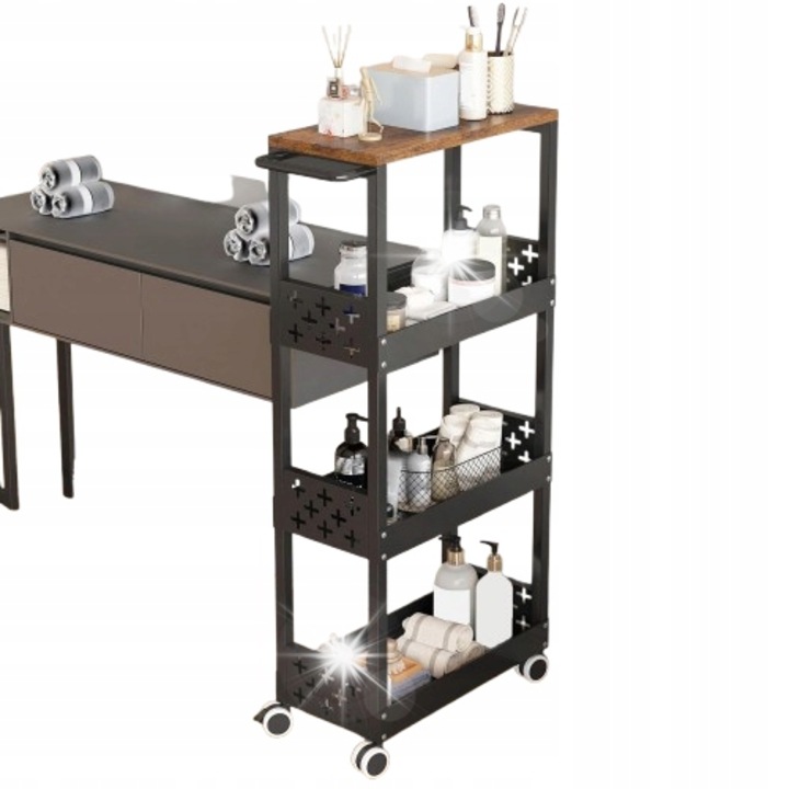 Fém polc, négy szintes, funkcionális, otthonra és irodába