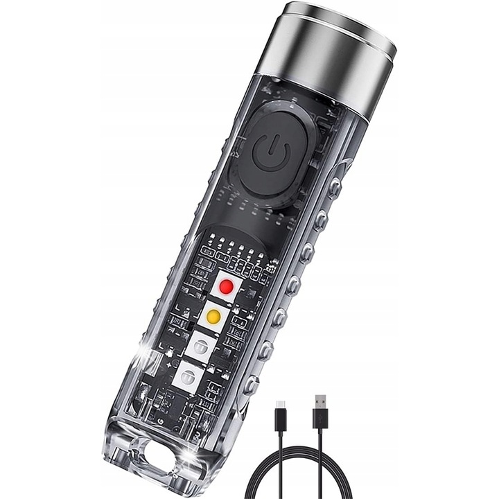 Ultrakompakt LED lámpa, 400 lumen, 5 világítási mód, IP65 vízálló, USB-C töltés