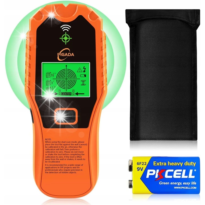 Detector electric 6 in 1, scaner perete, detectare metale, adancime 60mm, LCD, design ergonomic