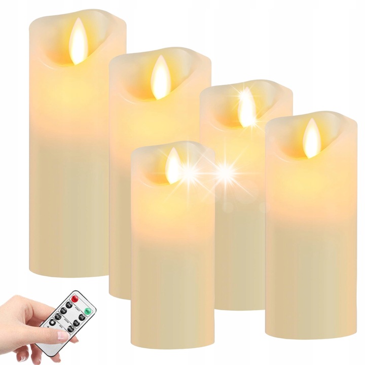 Lumanari LED, cu telecomanda, Bedee, set 5 bucati