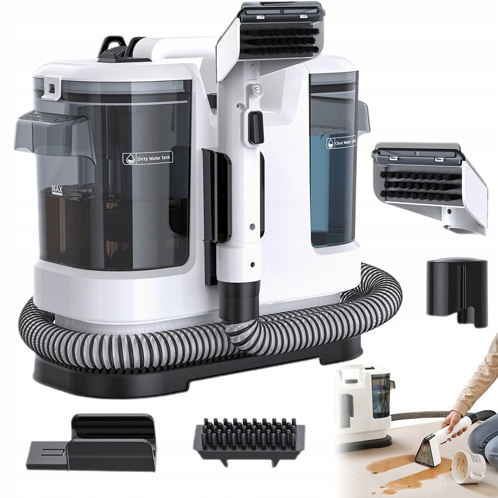 Aspirator, Bedee, cu 2 recipiente pentru apa, 150cm, pentru covoare