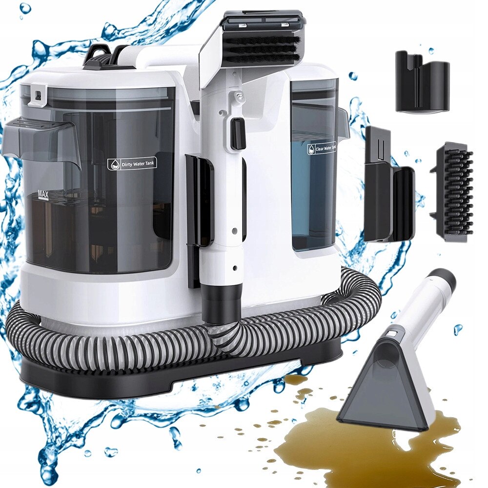 Aspirator, Bedee, cu 2 recipiente pentru apa, 150cm, pentru covoare