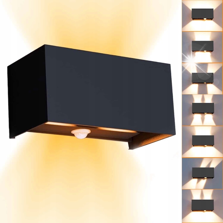 Външна аплика Bedee MODERN със сензор за движение, 20W, черен цвят