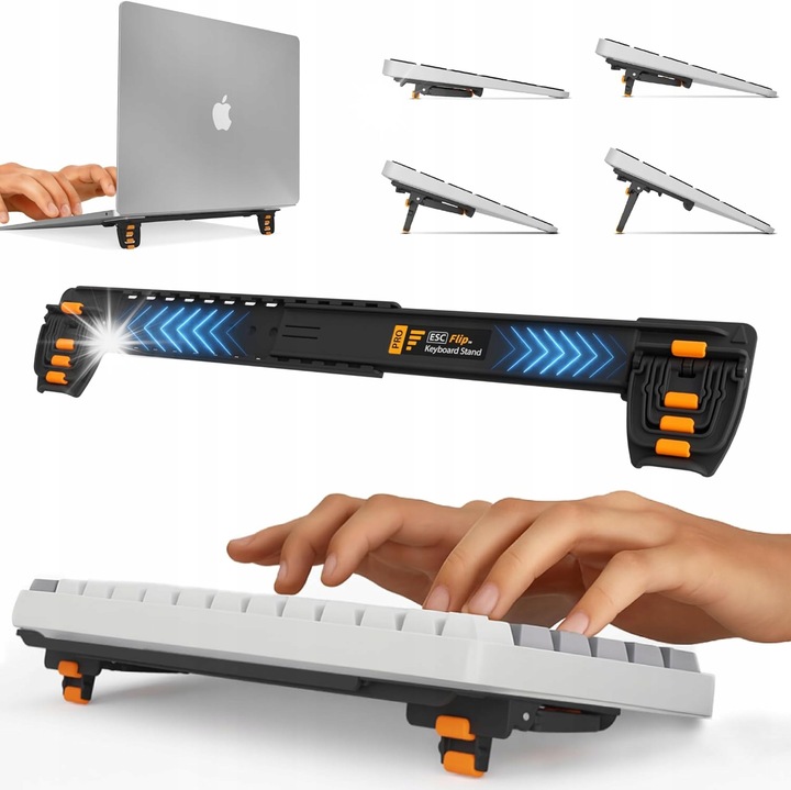 Billentyűzet támasz, ergonomikus, 4 dőlésszint, nylon, kompakt