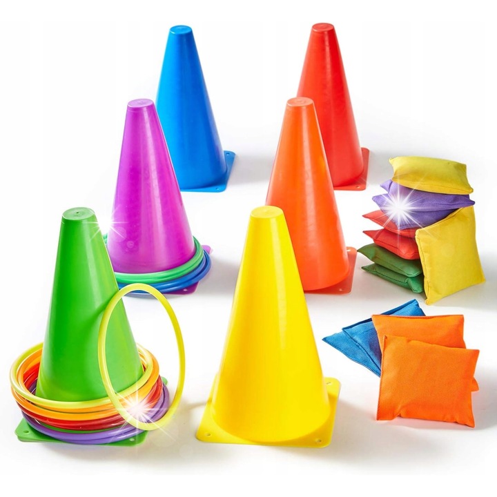 3 az 1-ben kültéri játékszett, 30 elem, többszínű