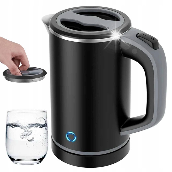 Електрическа кана, Bedee, 800ml, 600W, черна, без BPA
