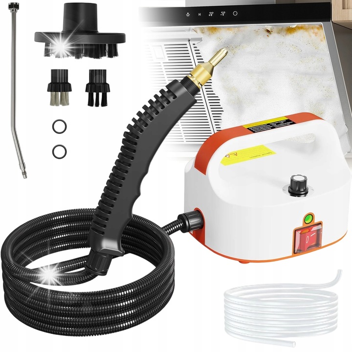 Парочистачка Bedee, 2500W, система без резервоар, 6 степени на пара, бяло-оранжева