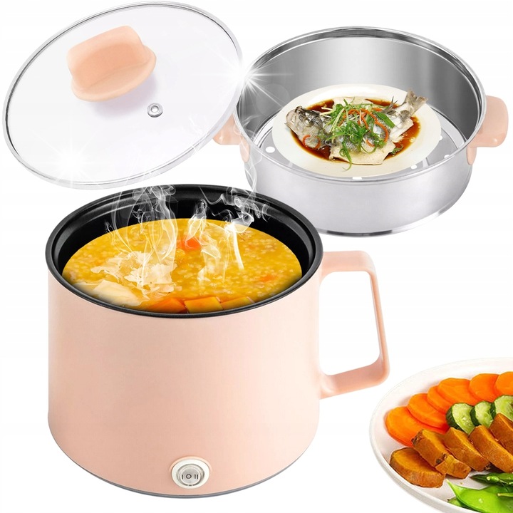 Multicooker, Bedee, 1.7L, 300W/600W, cu functie de aburire, portabil