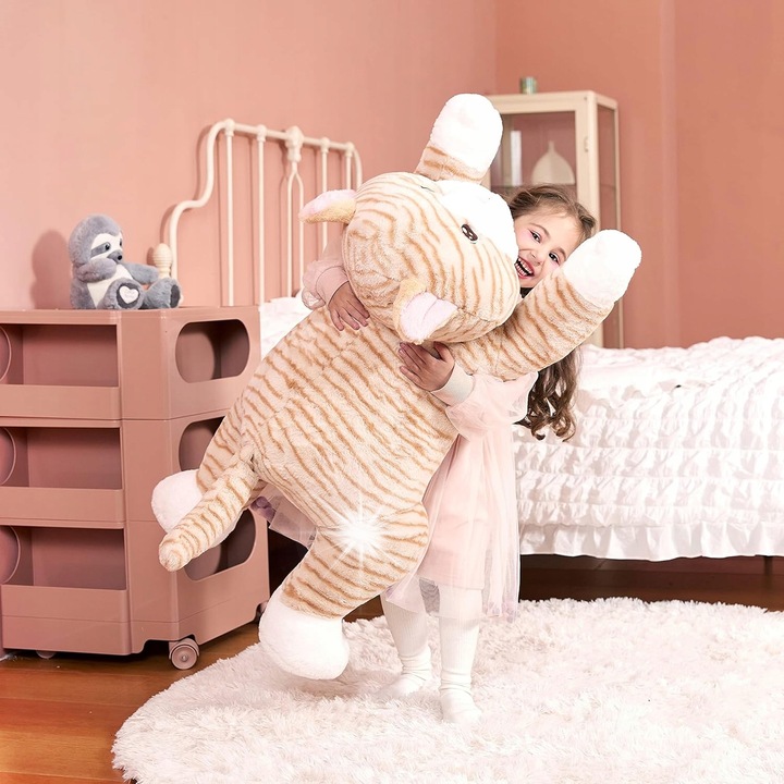 Pisica de plus XXL, 78 cm, moale si pufoasa, ideala pentru copii si adulti