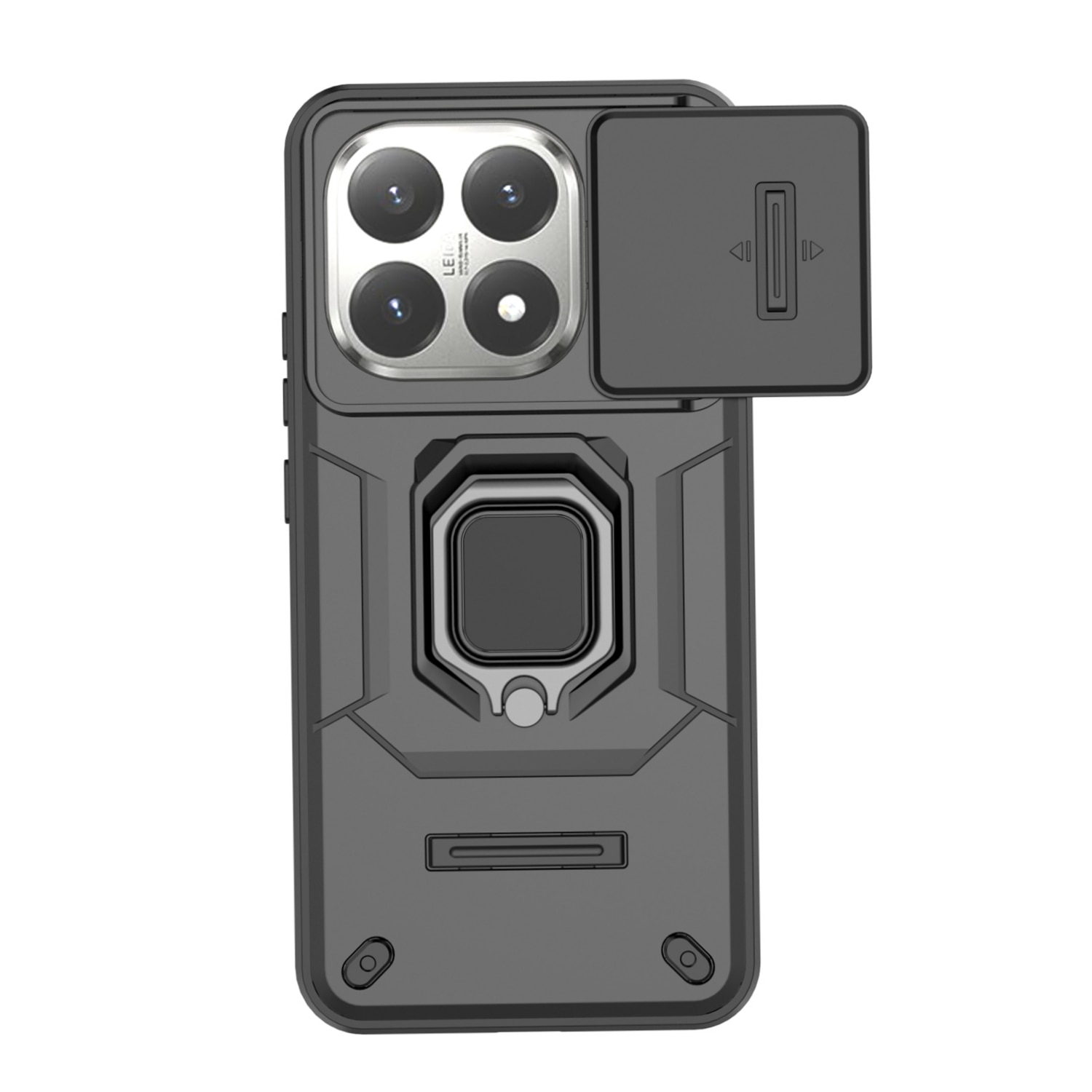 Husa de telefon mobil cu suport rotativ 360°, pentru Xiaomi 15T, TPU, Negru