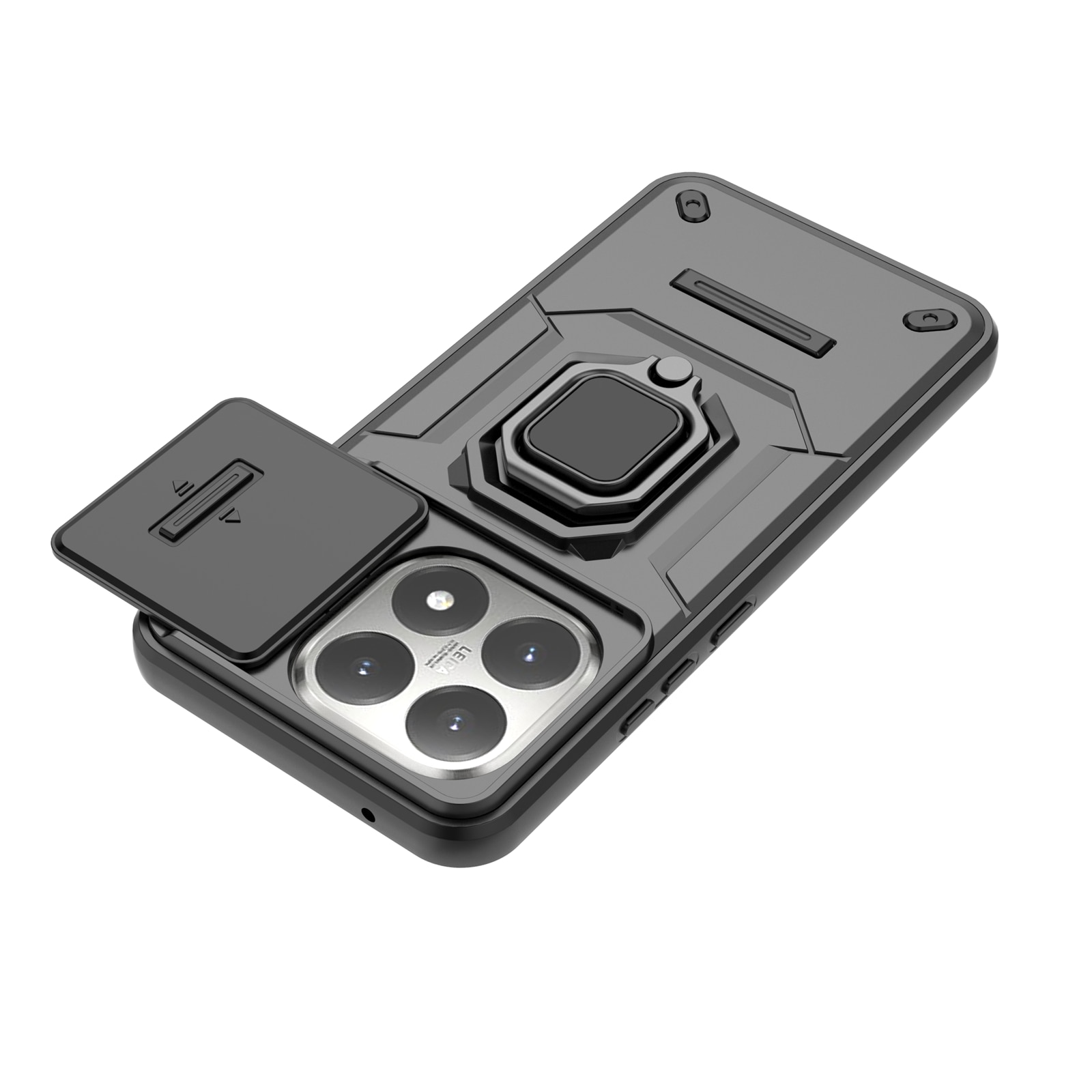 Husa de telefon mobil cu suport rotativ 360°, pentru Xiaomi 15T, TPU, Negru