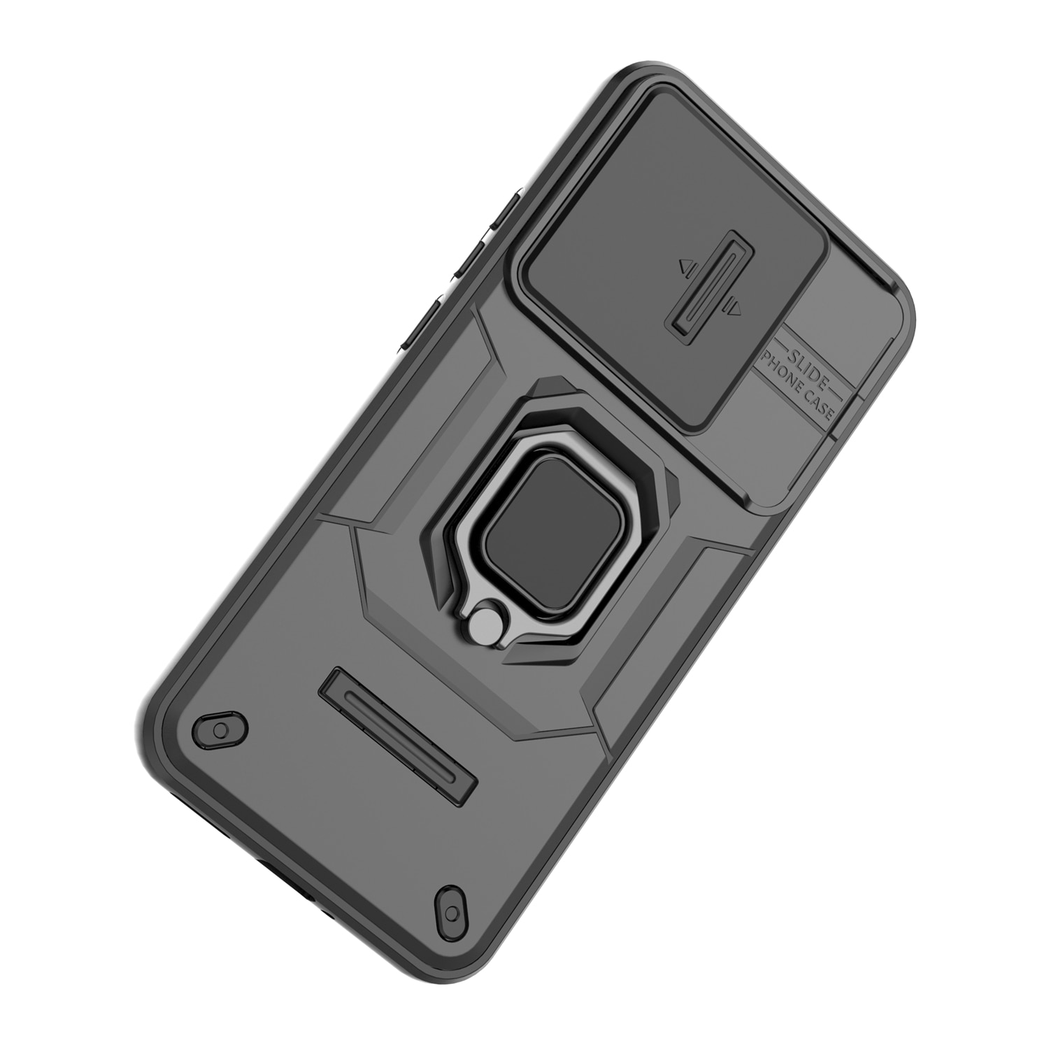 Husa de telefon mobil cu suport rotativ 360°, pentru Xiaomi 15T, TPU, Negru