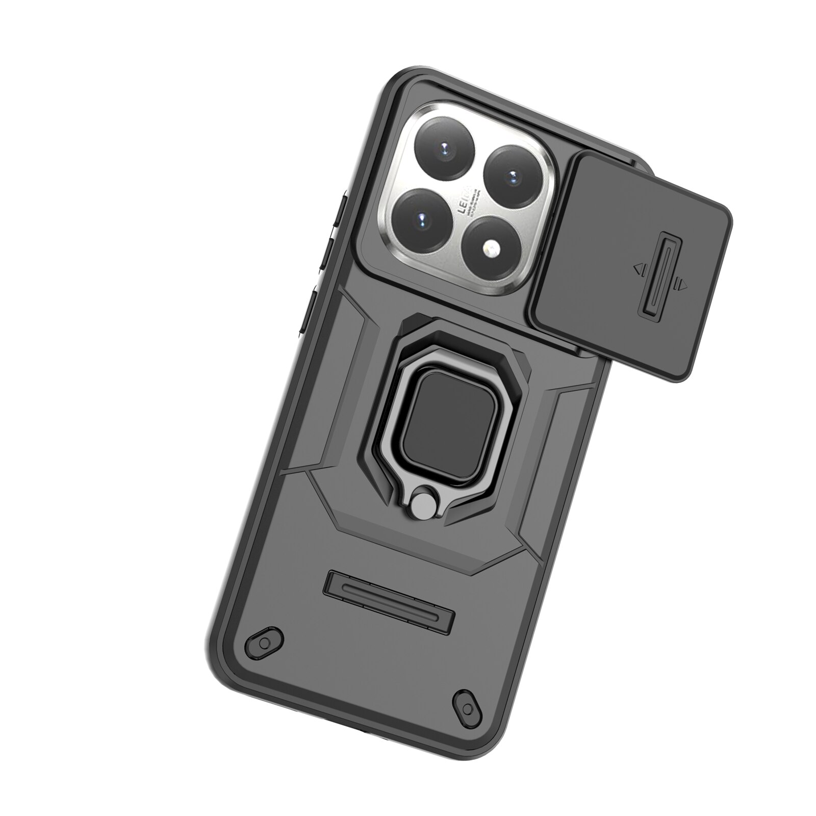 Husa de telefon mobil cu suport rotativ 360°, pentru Xiaomi 15T, TPU, Negru