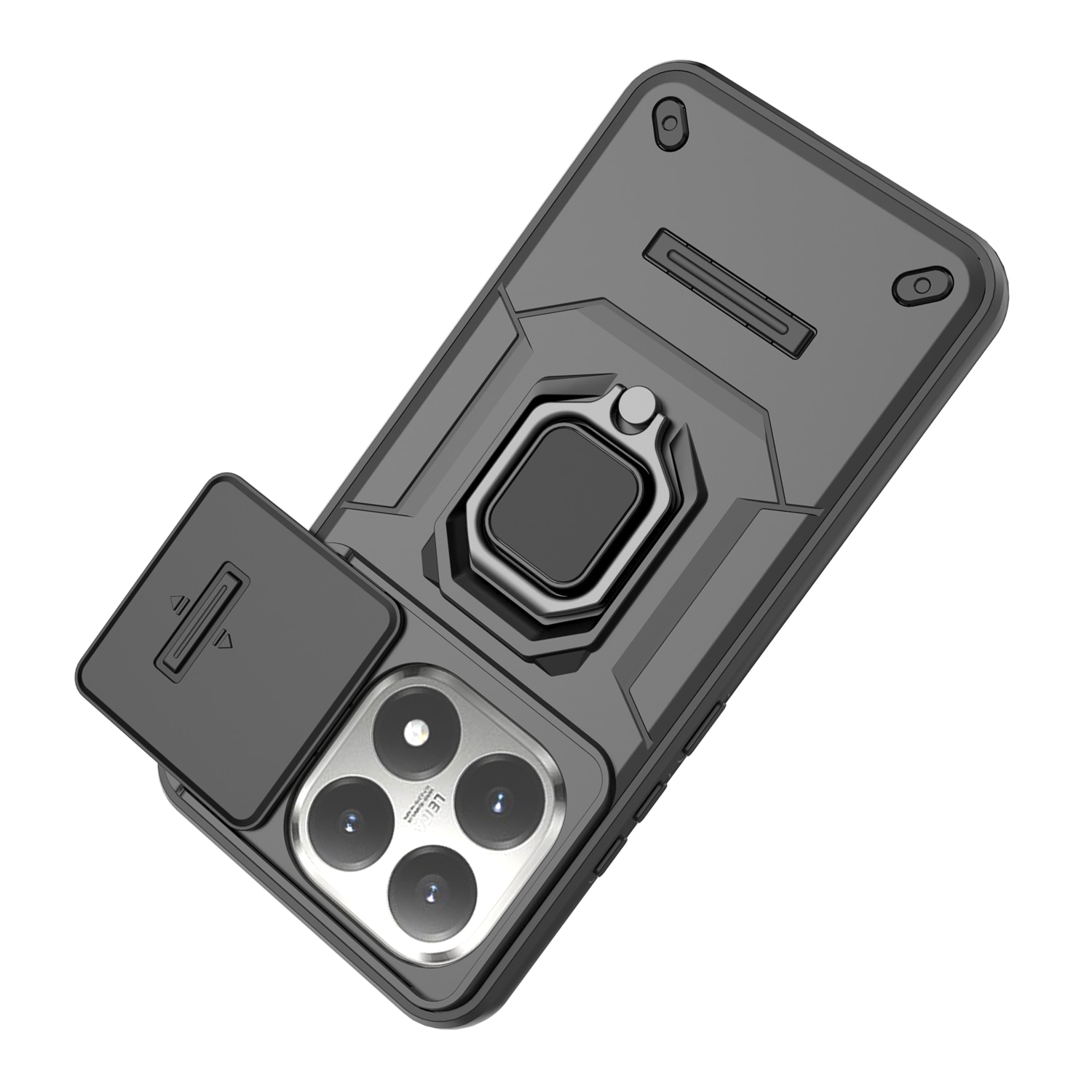 Husa de telefon mobil cu suport rotativ 360°, pentru Xiaomi 15T, TPU, Negru