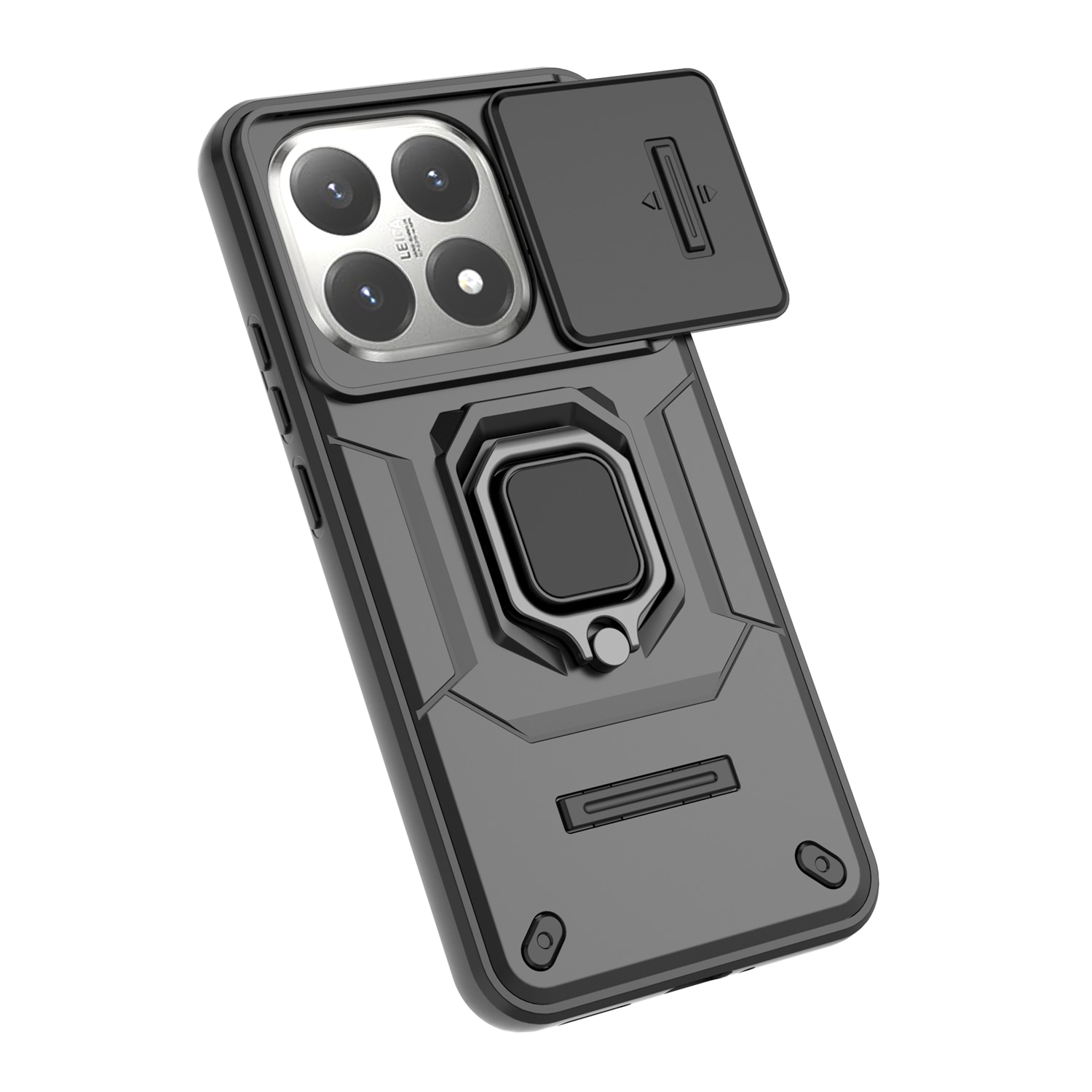 Husa de telefon mobil cu suport rotativ 360°, pentru Xiaomi 15T, TPU, Negru