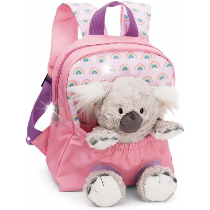 Ghiozdan cu plus pentru copii, model cu ursulet, albastru, 25cm, set