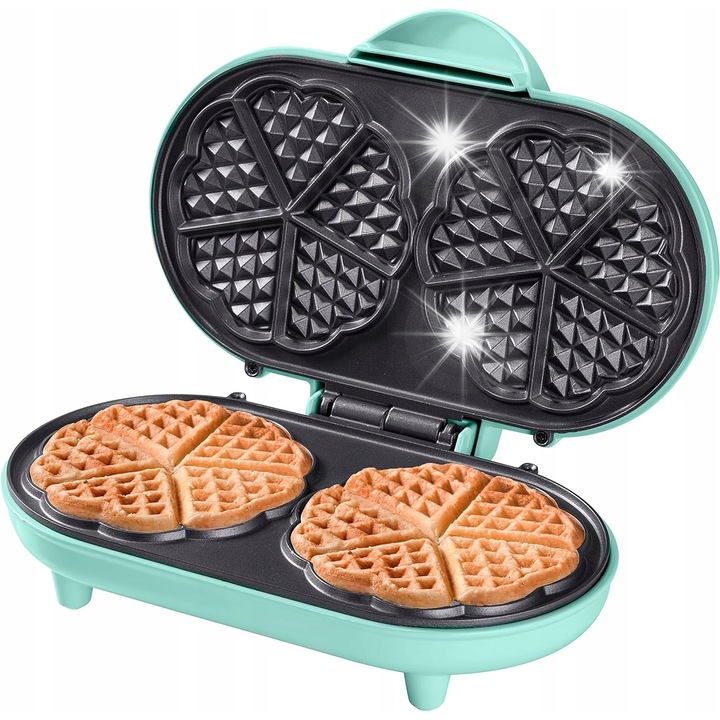 Gofrera dubla Bestron, 1000 W, neaderenta, mint, 16x24,9x24,2cm
