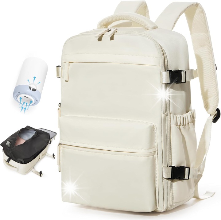 Rucsac cu pompa electrica, 40x25x20 cm, bej, set inclus