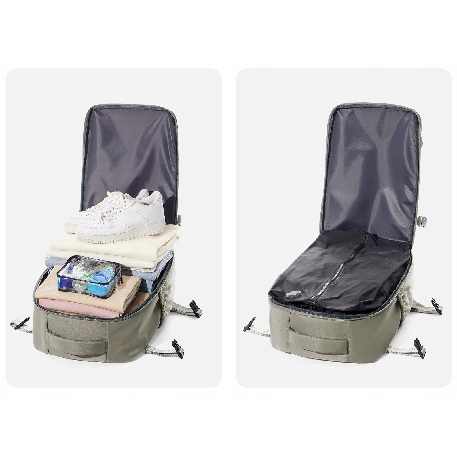 Rucsac compresiv pentru laptop 15,6", 40x20x25 cm, unisex, cu pompa, ideal pentru calatorii