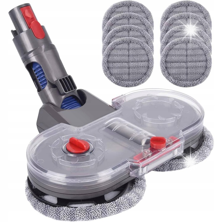 Cap de mop electric cu rezervor de apa si 6 lavete pentru aspirator Dyson V7 V8 V10 V11