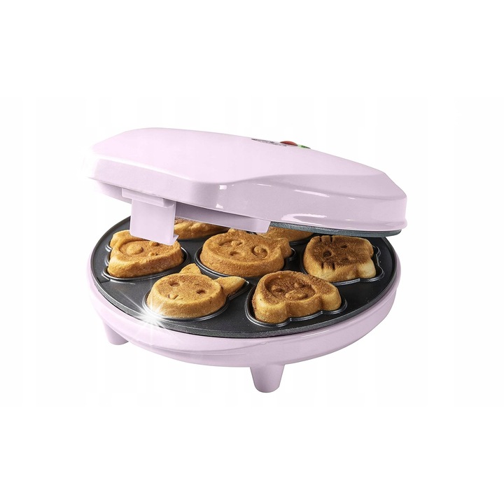 Gofroniera mini pentru 7 biscuiti, automatizare temperatura, neaderenta, 700W, multicolor