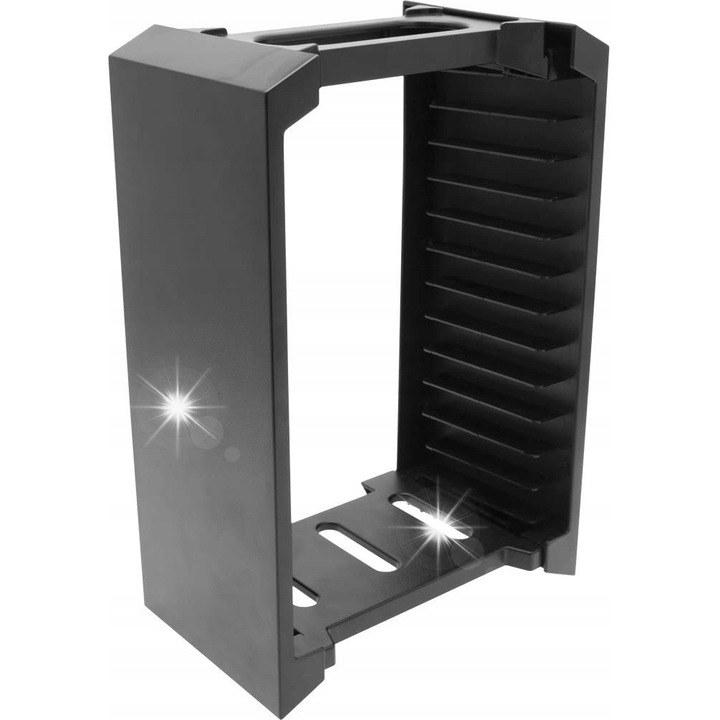 Stojak pentru jocuri, 12 locuri, negru, pentru PS3, PS4, Xbox One