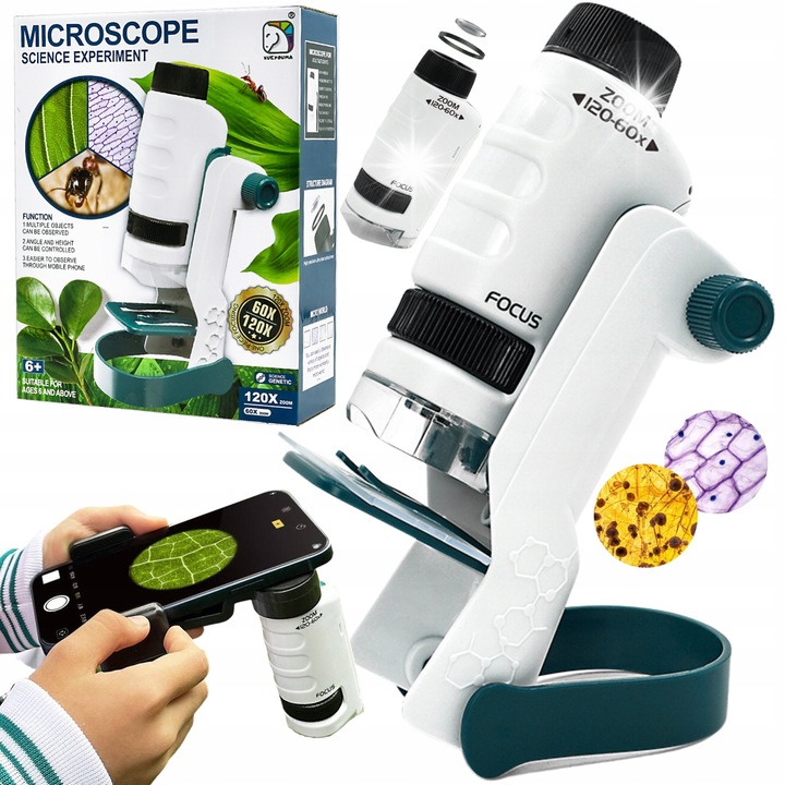 Microscop digital pentru copii, 60x-120x, set educational