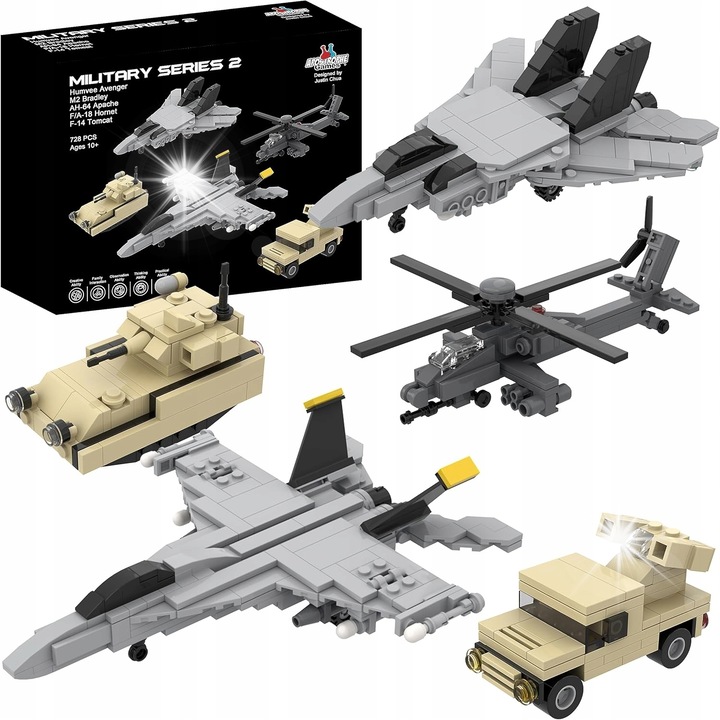 Set de constructie 5 piese, vehicule militare