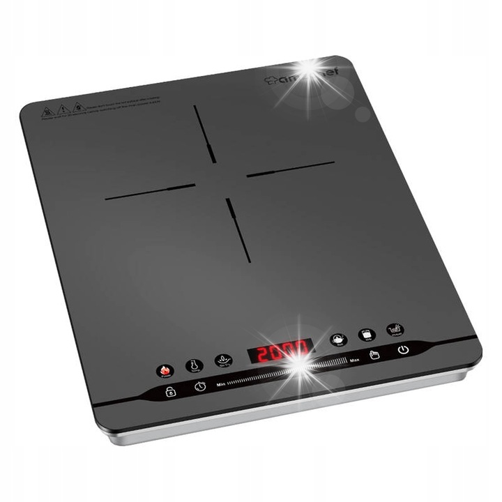 Amzchef SK-20CB14T-GA 2000W indukciós elektromos főzőlap, 9 teljesítményszint, 37x29x4cm