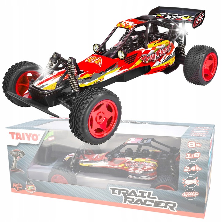 Masinuta R/C Tayio Trail Racer, 2.4GHz, acumulator Li-Ion 7.4V, rosu, 43x23.5x14cm