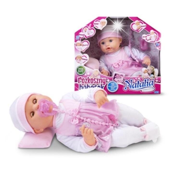 Natalia Interaktív Lala, Artyk, hangokkal, érintésre reagál, rózsaszín, 30x45cm