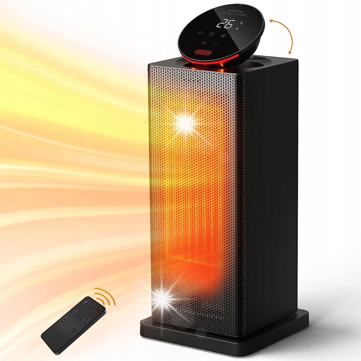 Hősugárzó 2000 W, 3 üzemmód, 90°-os oszcilláció, állítható termosztát, 17x17x41 cm