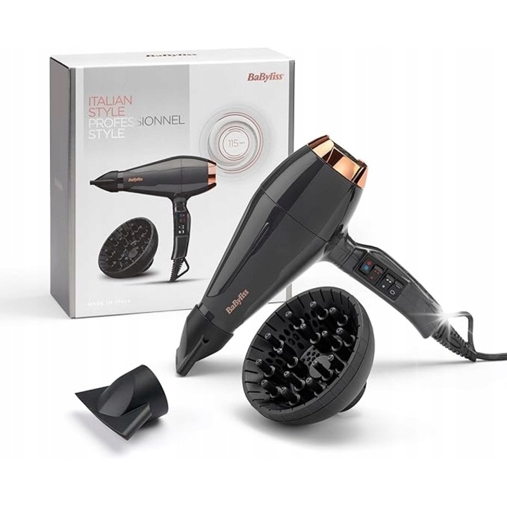 Сешоар BaByliss 6719DE, 2400W, черен, с дифузер и йонизация