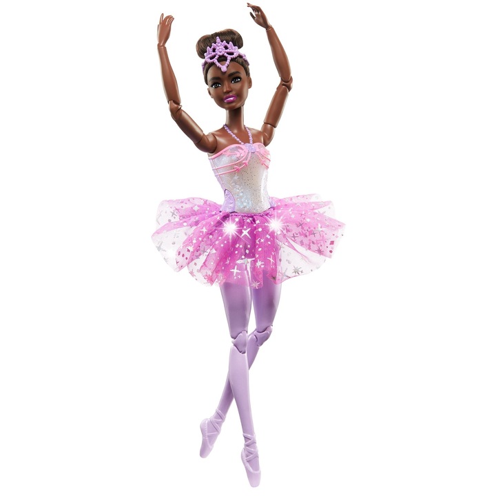 Lala Barbie, balerina, fusta violeta, cu lumini, 3 ani+