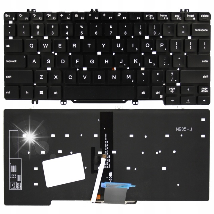 Laptop billentyűzet DELL Latitude 13 5300 5310 7300, háttérvilágítással