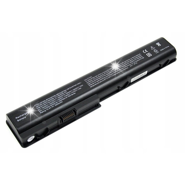 Baterie laptop pentru HP Pavilion DV7 DV8, 5200 mAh, 14.4V, 8 celule, neagra, GAT